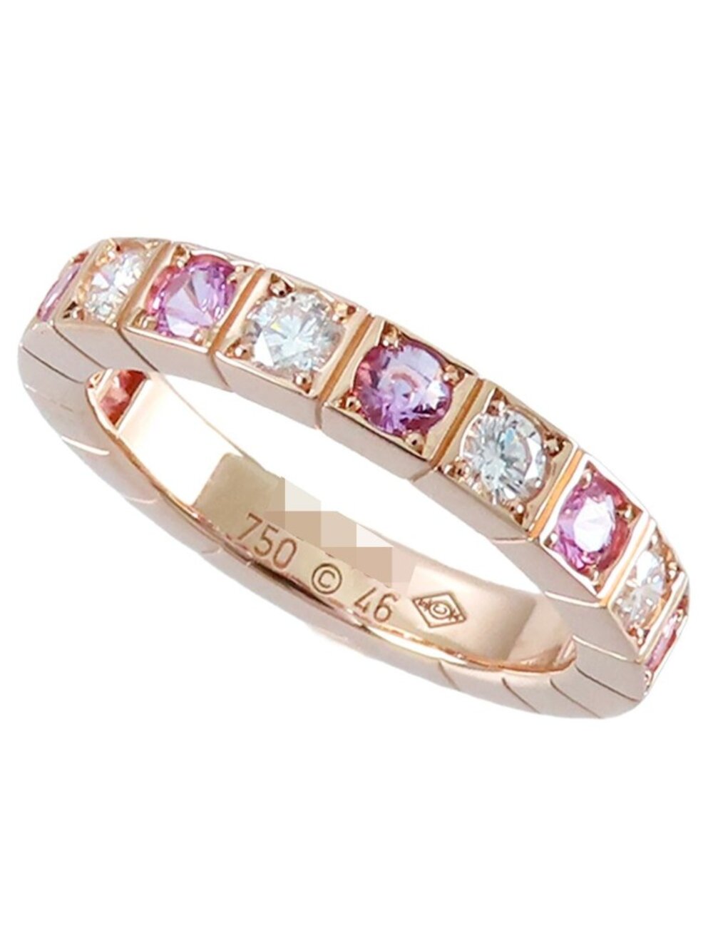 Cartier Lanieres Ring Pink Gold 18k Diamond Sapphire